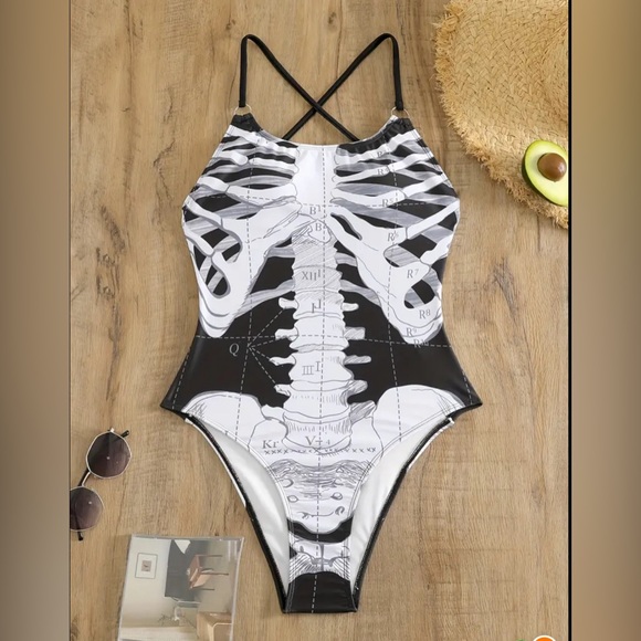 SGC619 Other - New Goth skeleton one piece Swimsuit